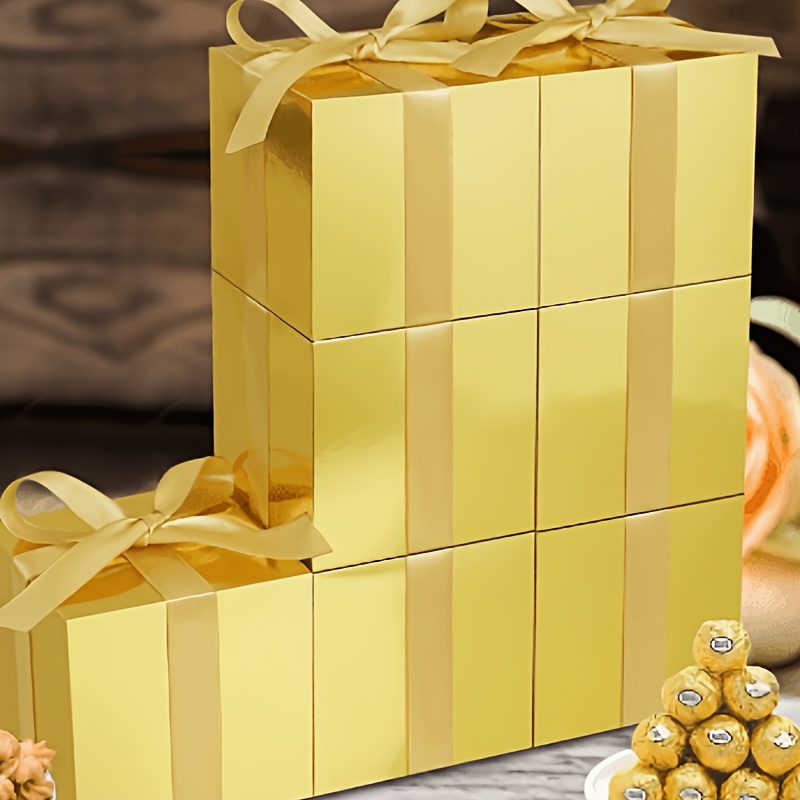 Golden Square Gift Packaging Boxes for Cosmetics and Perfume